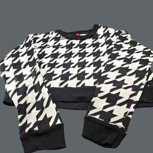 Black & White Houndstooth Cropped Top H&M Divided Size M JJ4187